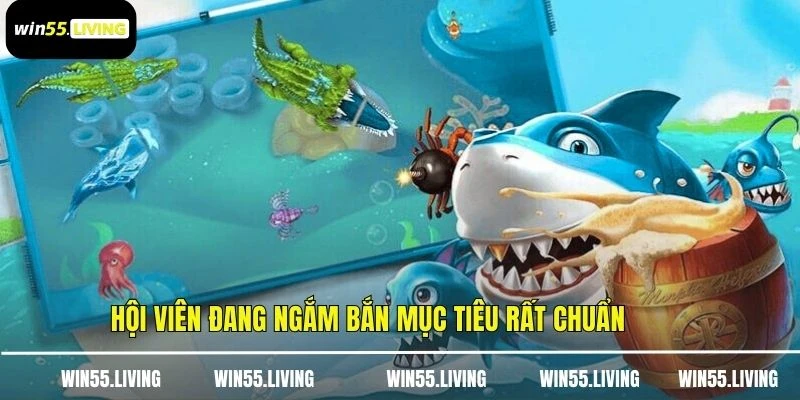Hội viên đang ngắm bắn mục tiêu rất chuẩn