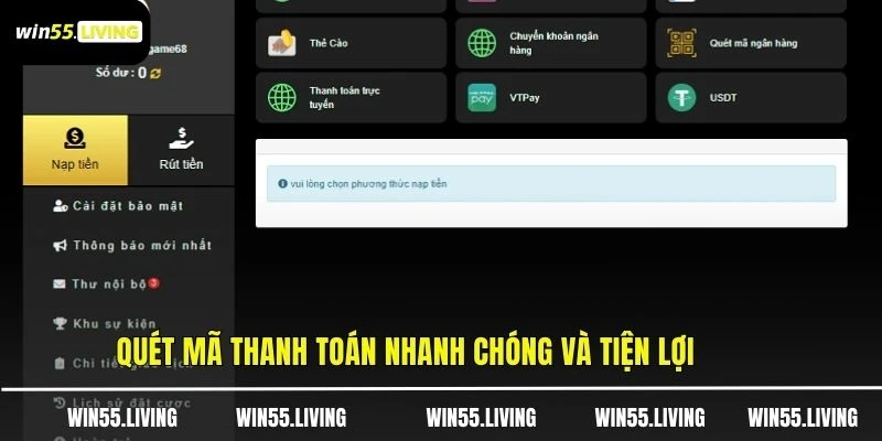 Quét mã thanh toán nhanh chóng và tiện lợi