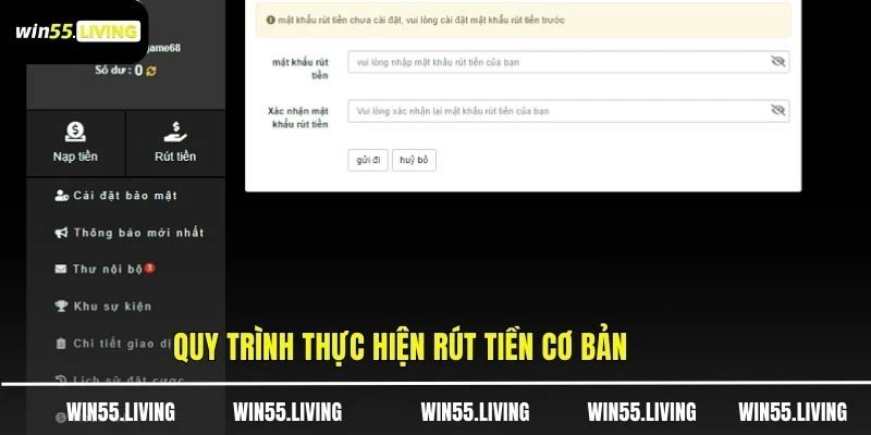 Quy trình thực hiện rút tiền cơ bản